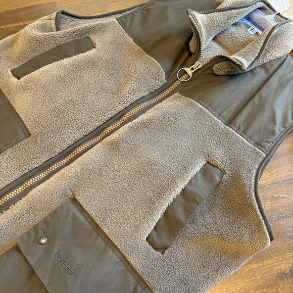 Barbour Green Fleece Keeperwear Gilet Vest XL Gorpcore Utility Cargo Outdoor - Picture 4 of 9
